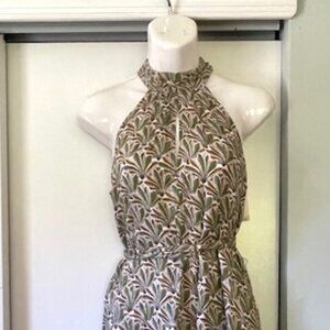 Anthropologie NWT gorgeous, flowy, lightweight romper, whimsical leaf print